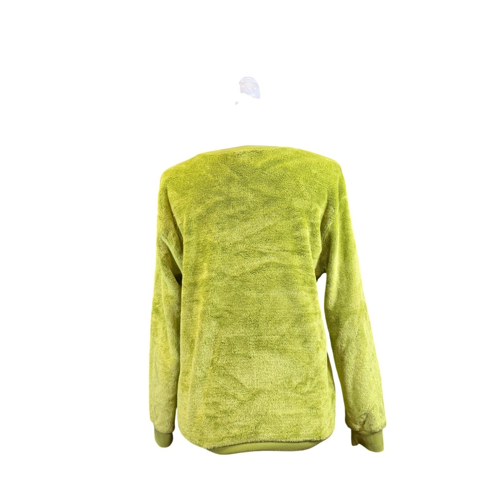 Dr. Seuss The Grinch Fleece Sweatshirt Lime Green Holiday Pullover Small - Picture 3 of 6